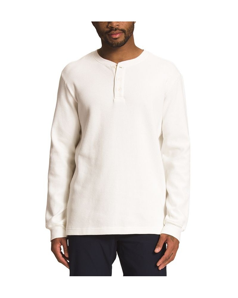 Men's Waffle Henley Shirt White $20.68 Sweatshirt