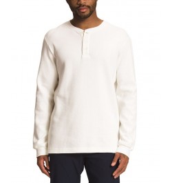 Men's Waffle Henley Shirt White $20.68 Sweatshirt