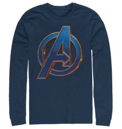 Marvel Men's Avengers Endgame Classic Logo, Long Sleeve T-shirt Blue $21.59 T-Shirts