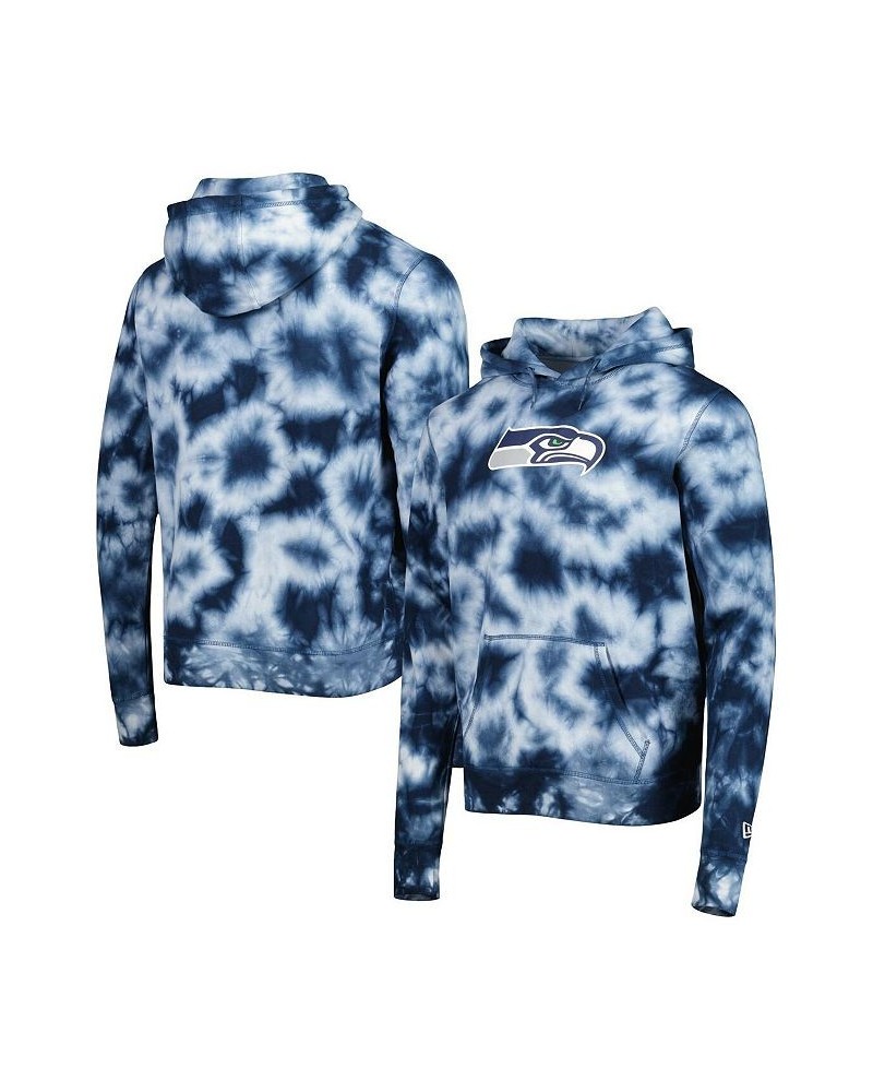 Men's College Navy Seattle Seahawks Team Tie-Dye Pullover Hoodie $39.00 Sweatshirt