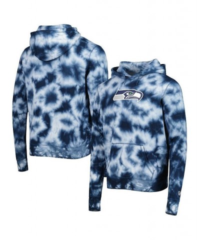 Men's College Navy Seattle Seahawks Team Tie-Dye Pullover Hoodie $39.00 Sweatshirt