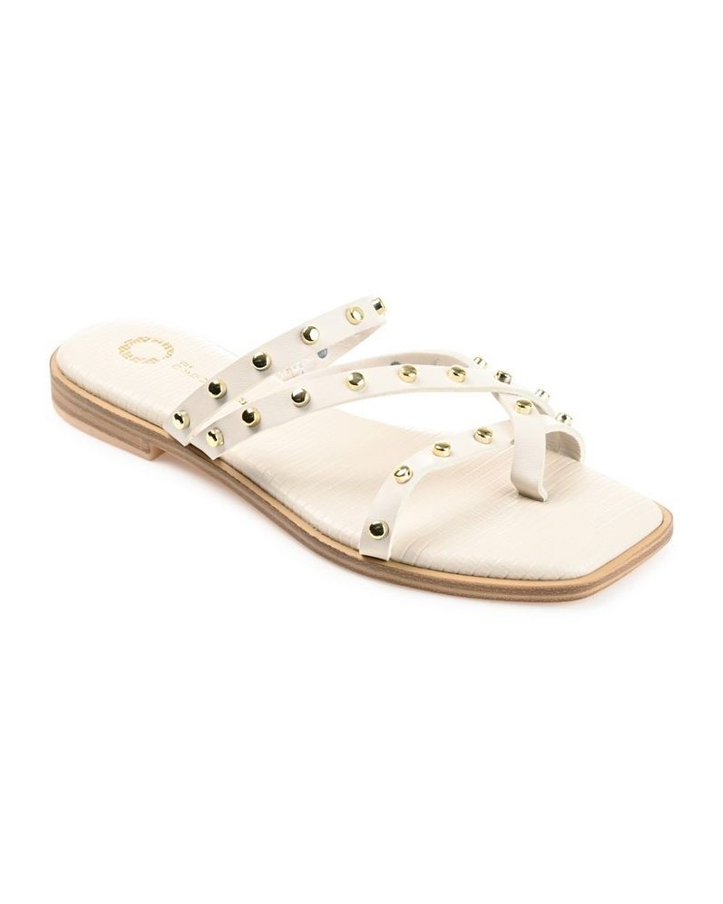 Women's Fanny Studded Sandals White $43.00 Shoes