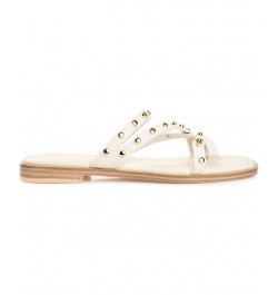 Women's Fanny Studded Sandals White $43.00 Shoes