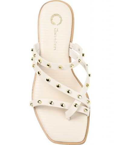 Women's Fanny Studded Sandals White $43.00 Shoes