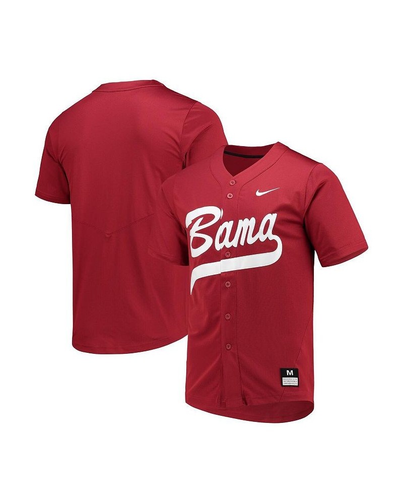 Men's Crimson Alabama Crimson Tide Full-Button Replica Softball Jersey $53.99 Jersey