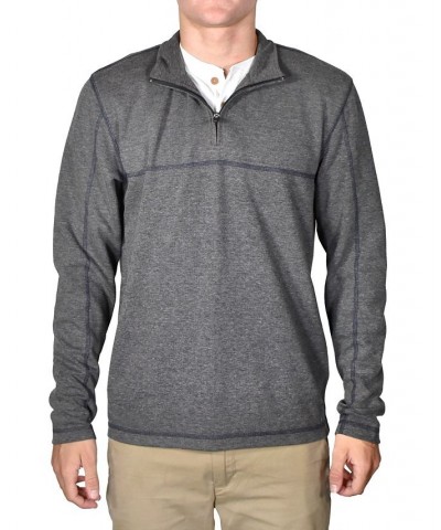 Men's Stretch Quarter-Zip Long-Sleeve Topstitched Sweater PD01 $42.07 Sweaters