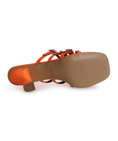 Women's Roz Dress Sandals - Extended Sizes 10-14 Orange $77.55 Shoes