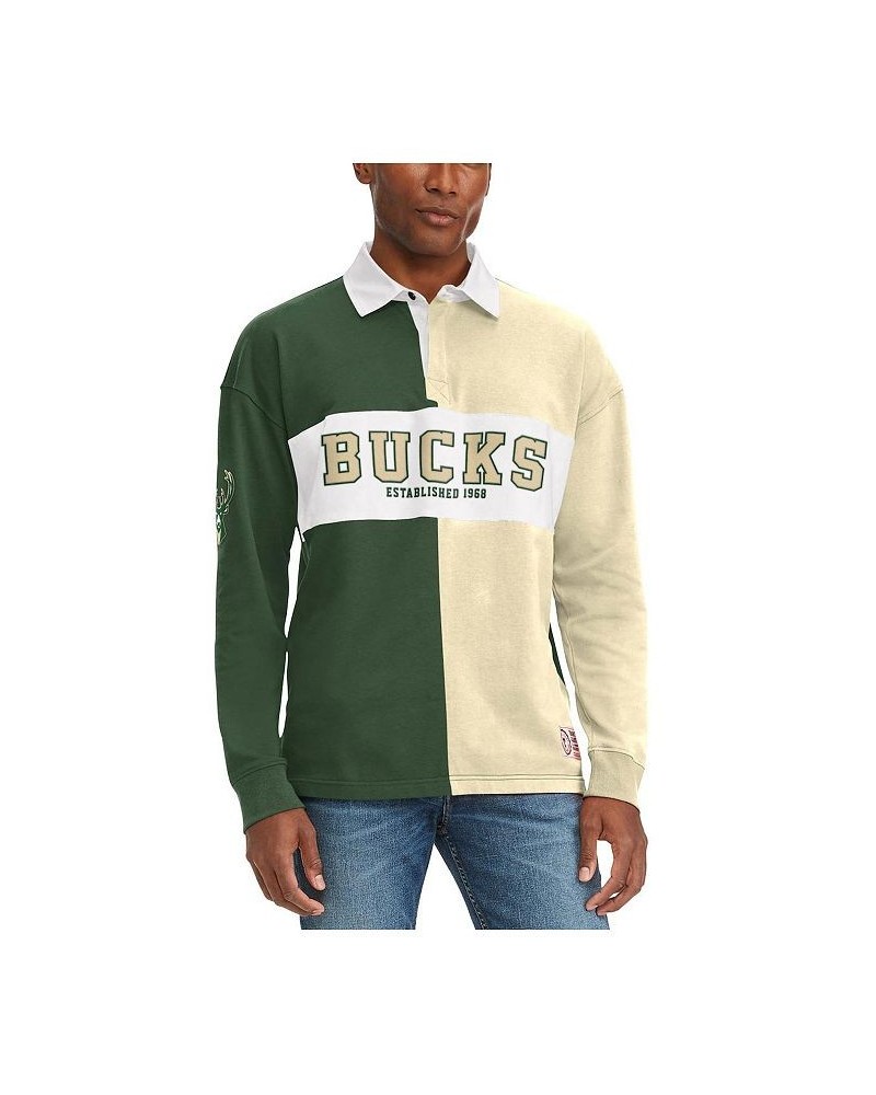 Men's Green, Cream Milwaukee Bucks Ronnie Rugby Long Sleeve T-shirt $41.00 T-Shirts