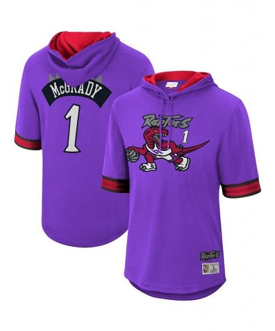 Men's Tracy Mcgrady Purple Toronto Raptors Mesh Hardwood Classics Name and Number Short Sleeve Hoodie $46.00 Sweatshirt