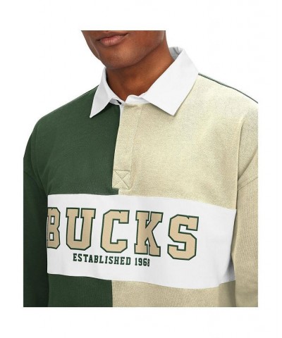 Men's Green, Cream Milwaukee Bucks Ronnie Rugby Long Sleeve T-shirt $41.00 T-Shirts