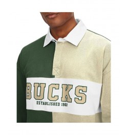 Men's Green, Cream Milwaukee Bucks Ronnie Rugby Long Sleeve T-shirt $41.00 T-Shirts