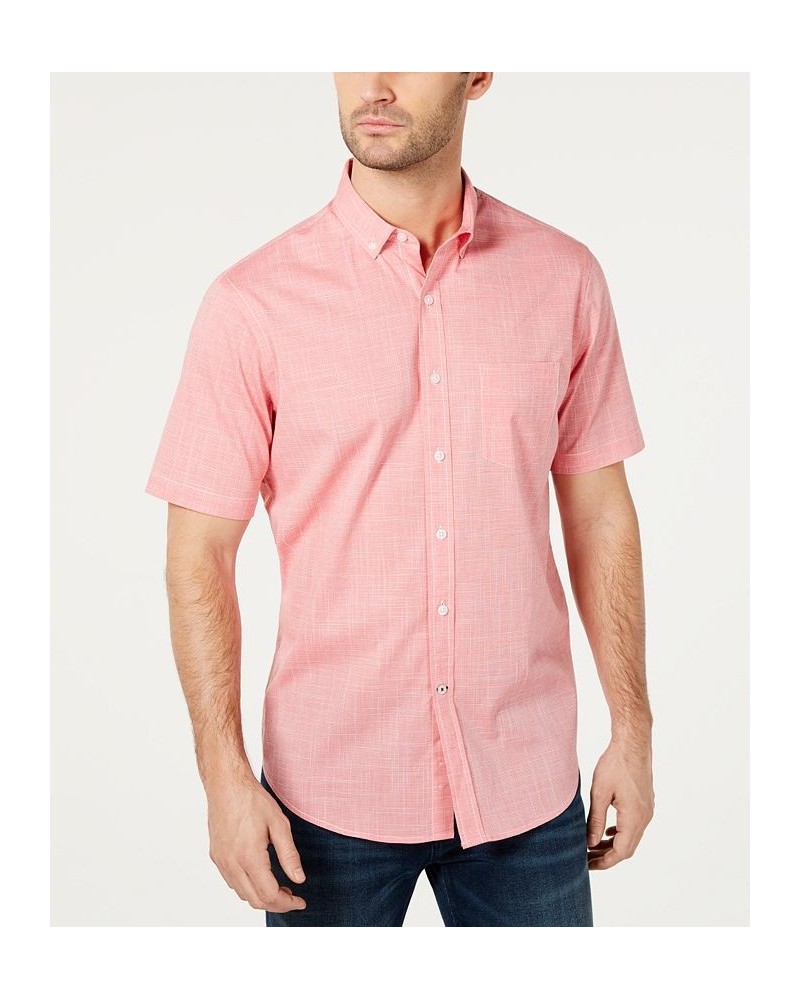 Men's Texture Check Stretch Cotton Shirt PD04 $16.69 Shirts