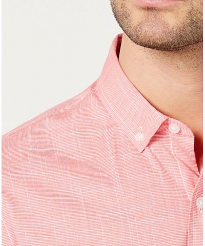 Men's Texture Check Stretch Cotton Shirt PD04 $16.69 Shirts