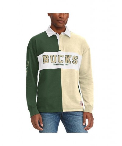 Men's Green, Cream Milwaukee Bucks Ronnie Rugby Long Sleeve T-shirt $41.00 T-Shirts