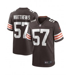 Men's Clay Matthews Brown Cleveland Browns Game Retired Player Jersey $56.00 Jersey