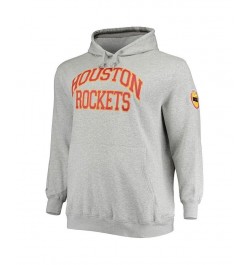 Men's Hakeem Olajuwon Heather Gray Houston Rockets Big and Tall Name and Number Pullover Hoodie $48.15 Sweatshirt