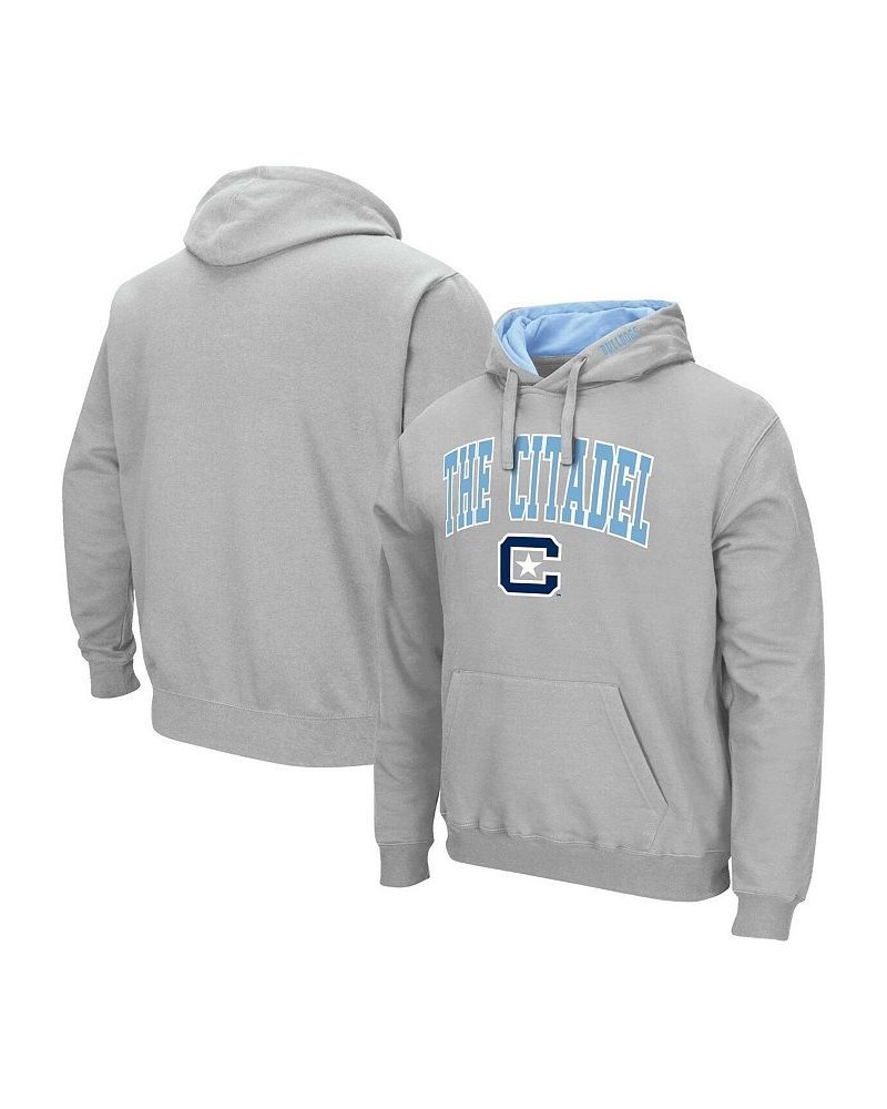 Men's Gray Citadel Bulldogs Arch & Logo Pullover Hoodie $25.20 Sweatshirt