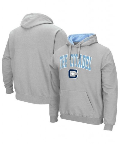 Men's Gray Citadel Bulldogs Arch & Logo Pullover Hoodie $25.20 Sweatshirt