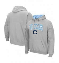 Men's Gray Citadel Bulldogs Arch & Logo Pullover Hoodie $25.20 Sweatshirt