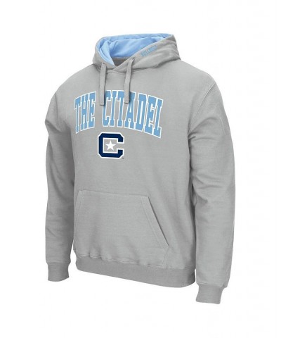 Men's Gray Citadel Bulldogs Arch & Logo Pullover Hoodie $25.20 Sweatshirt