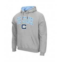 Men's Gray Citadel Bulldogs Arch & Logo Pullover Hoodie $25.20 Sweatshirt