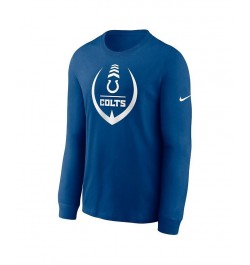 Men's Royal Indianapolis Colts Icon Legend Long Sleeve T-shirt $32.99 T-Shirts