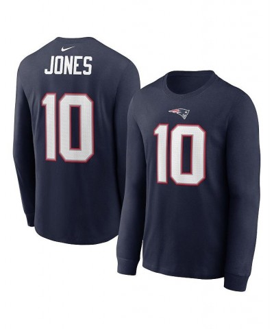 Men's Mac Jones Navy New England Patriots Player Name and Number Long Sleeve T-shirt $26.40 T-Shirts