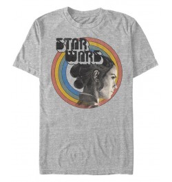 Men's Star Wars The Rise of Skywalker Rey Vintage-Like Rainbow Short Sleeve T-shirt Gray $20.99 T-Shirts