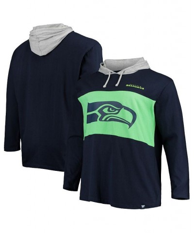 Men's College Navy Seattle Seahawks Big & Tall Logo Hoodie Long Sleeve T-shirt $29.14 T-Shirts