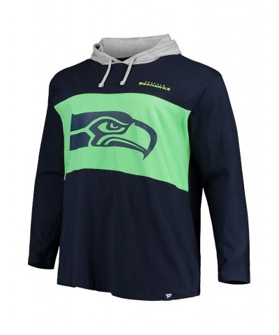 Men's College Navy Seattle Seahawks Big & Tall Logo Hoodie Long Sleeve T-shirt $29.14 T-Shirts