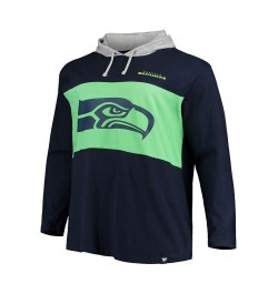 Men's College Navy Seattle Seahawks Big & Tall Logo Hoodie Long Sleeve T-shirt $29.14 T-Shirts