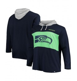 Men's College Navy Seattle Seahawks Big & Tall Logo Hoodie Long Sleeve T-shirt $29.14 T-Shirts