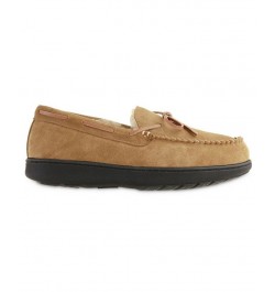 Signature Men's Genuine Suede Moccasin Comfort Slipper with Berber lining Brown $18.02 Shoes