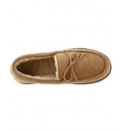 Signature Men's Genuine Suede Moccasin Comfort Slipper with Berber lining Brown $18.02 Shoes