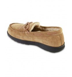 Signature Men's Genuine Suede Moccasin Comfort Slipper with Berber lining Brown $18.02 Shoes