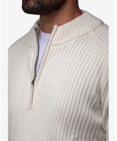 Men's Ribbed Mock Neck Quarter-Zip Sweater Tan/Beige $31.90 Sweaters