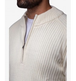 Men's Ribbed Mock Neck Quarter-Zip Sweater Tan/Beige $31.90 Sweaters