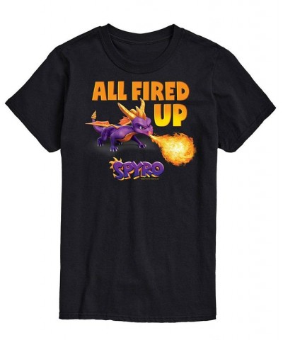 Men's Spyro All Fired Up T-shirt Black $17.50 T-Shirts