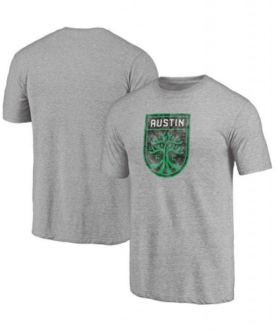 Men's Heathered Gray Austin FC Distressed Primary Team Logo Tri-Blend T-shirt $16.66 T-Shirts