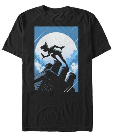 Disney Men's Peter Pan Curious Shadow Silhouette Short Sleeve T-Shirt Black $15.05 T-Shirts