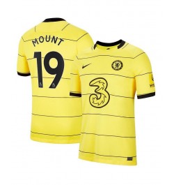 Men's Mason Mount Yellow Chelsea 2021/22 Away Breathe Stadium Player Jersey $53.99 Jersey