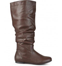 Women's Jayne Wide Calf Boots Brown $45.00 Shoes