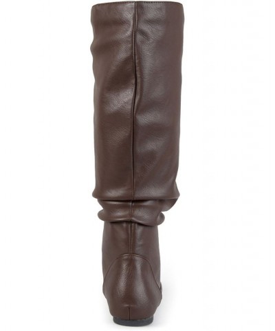 Women's Jayne Wide Calf Boots Brown $45.00 Shoes