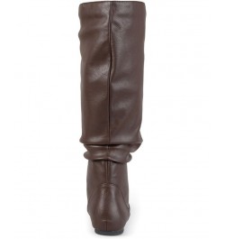 Women's Jayne Wide Calf Boots Brown $45.00 Shoes