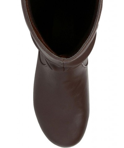 Women's Jayne Wide Calf Boots Brown $45.00 Shoes