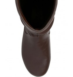 Women's Jayne Wide Calf Boots Brown $45.00 Shoes