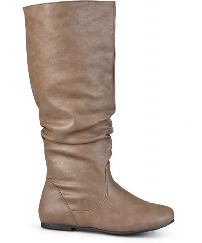 Women's Jayne Wide Calf Boots Brown $45.00 Shoes