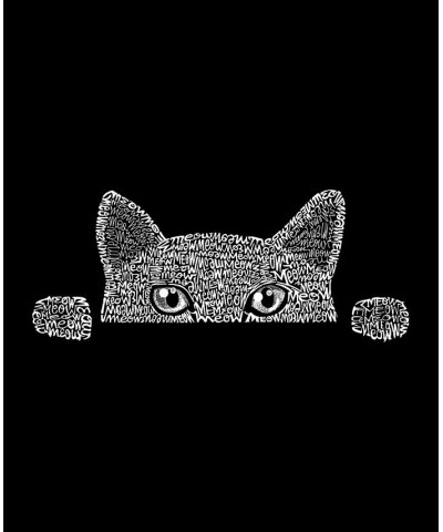 Men's Peeking Cat Word Art T-shirt Black $10.00 T-Shirts