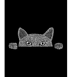 Men's Peeking Cat Word Art T-shirt Black $10.00 T-Shirts