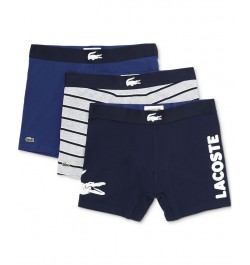 Men's Long Stretch Plain and Print Boxer Brief Set, 3-Piece Multi $23.65 Underwear